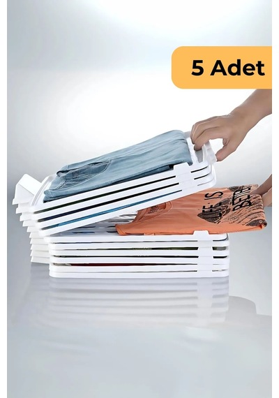 T-shirt Düzenleyici 5'li Set, Beyaz Beyaz