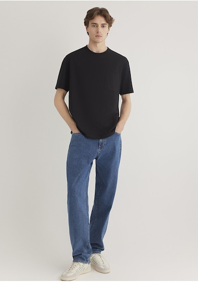Mavi Cepli Siyah Erkek T-shirt M066248-900 Siyah