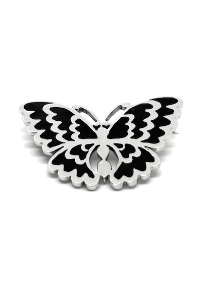 Oya Silver Siyah Mineli Gümüş Kelebek Broş 2392943