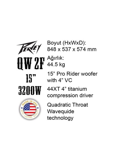 Peavey Qw 2F 15 Inç Pasif Kabin Hoparlör