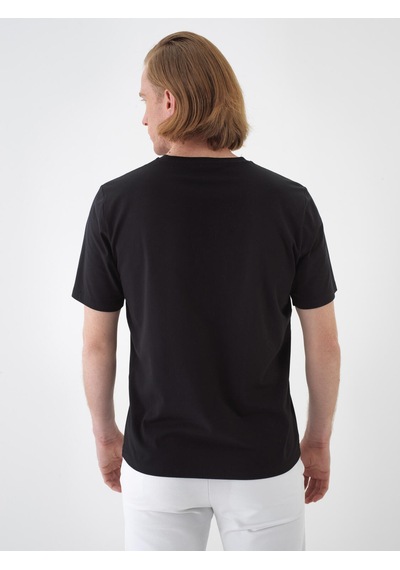 Xint Siyah Pamuk Dokulu Slim Fit Tişört 502206