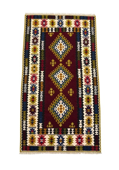 El Dokuma Sıfır Yahyalı Kilim 110x200 Kök Boya %100 Yün Yolluk Kilim Renkli
