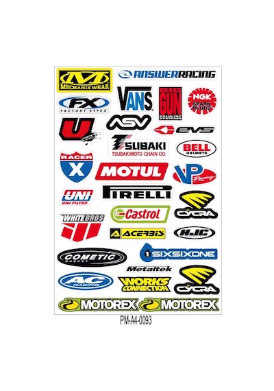 Sponsor Çoklu Ekipman Kask Motorsiklet Sticker Seti 08