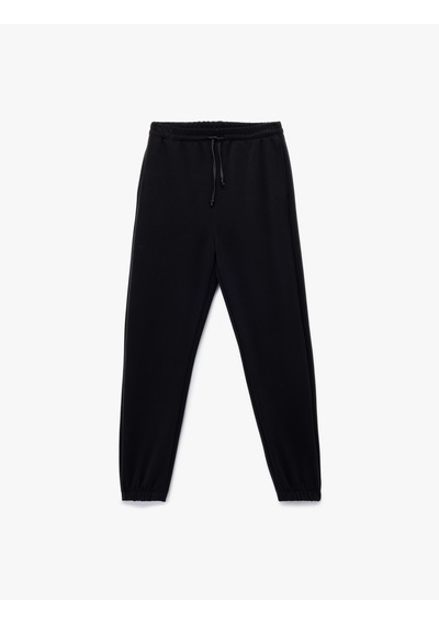 Koton Modal Kumaş Cepli Beli Bağlamalı Jogger Pantolon Siyah 6wak40032ek Siyah
