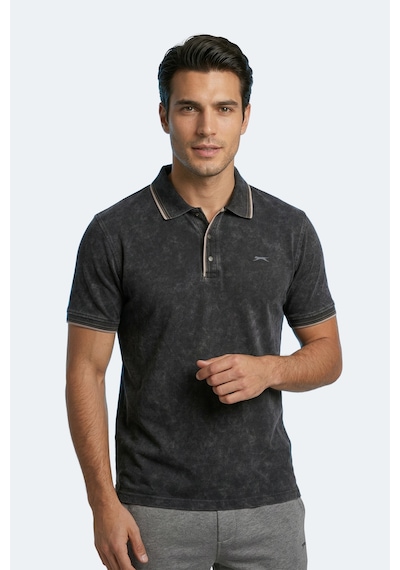 Slazenger Zale Erkek Polo Yaka Siyah Tişört