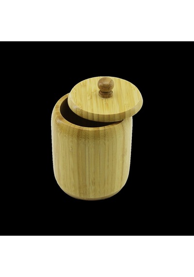 Ahşap Bambu Kapaklı Şekerlik 9 Cm Çok Renkli