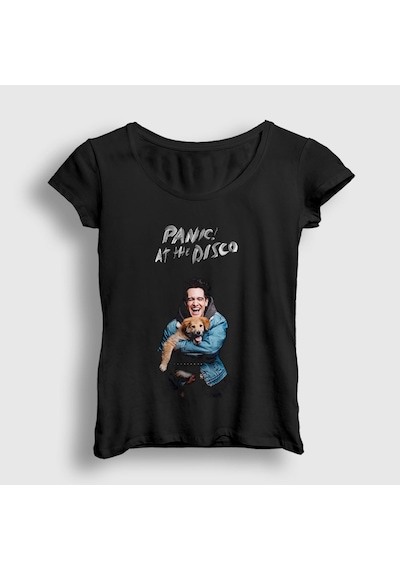Presmono Kadın Brendon Panic At The Disco T-shirt Siyah