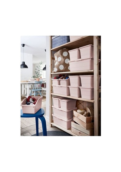 Ikea Sockerbıt Kapaklı Kutu, Pembe, 19x26x15 Cm
