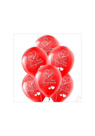 Seni Seviyorum Baskılı Pastel Balon, 30cm X 8 Adet