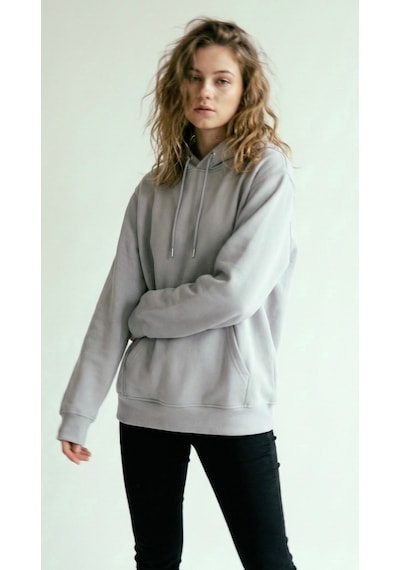 Hoxie Unisex Rahat Kesim Pamuklu Yumuşak Dokulu İçi Polarlı Basic Desenli Kapüşonlu Sweatshirt Açık Gri Hoxie Unisex Rahat Kesim Pamuklu Yumuşak Dokulu İçi Polarlı Basic Desenli Kapüşonlu Sweatshirt Açık Gri
