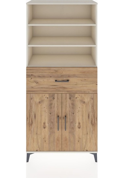 Hyperion Dolap 4 Raflı Tek Çekmeceli 2 Kapaklı 88x44x195 Aytaşı-çam Aytası