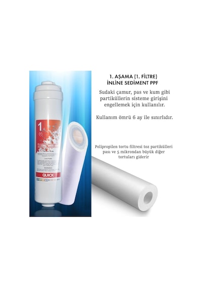 Sumarkt Kapalı Kasa Su Arıtma Cihazı Filtresi Inline 2 Yıllık Bakım Seti Vontron Membranlı