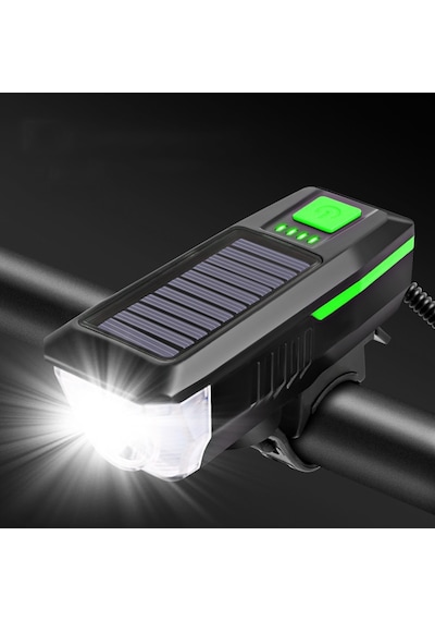Solar Bisiklet Feneri Su Geçirmez T6 Led Güneş Enerjili Usb Şarjl