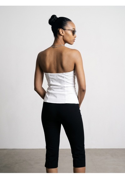 Dilvin 50760 Düğmeli Bandeau Büstiyer-beyaz