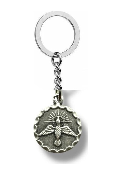 Kutsal Ruh Figürlü Metal Anahtarlık Gümüş Renk Spiritüel Unisex Aksesuar