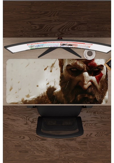 God Of War Kaymaz Dikişli Kauçuk Oyuncu Mousepad V2 - 90x40 Xxl Gaming Mouse Pad Fare Altlığı