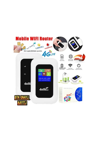 4g/5g A8-e Mobil Sim Kartlı Wifi Router 300mbps Kablosuz 3000mah Taşınabilir Hotspot Cep Modem