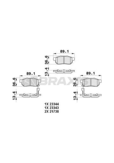 Braxis Ab0455 Arka Fren Balatası Disk İçin Honda Civic 1996-2000 Jazz City 2002-2010 Cr92-97