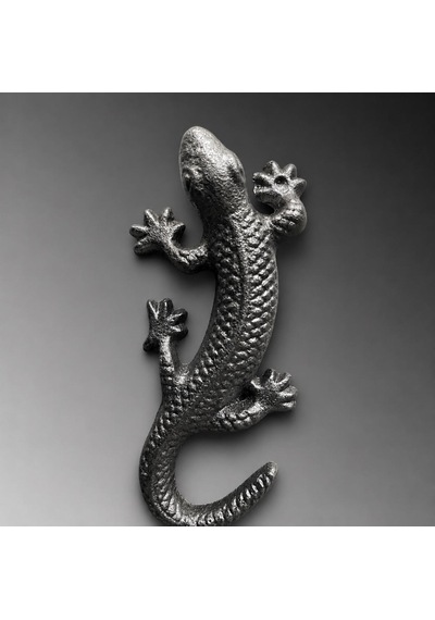 El Yapımı Dökme Demir 2 Adet Gecko Uğur Bereket Tılsımı