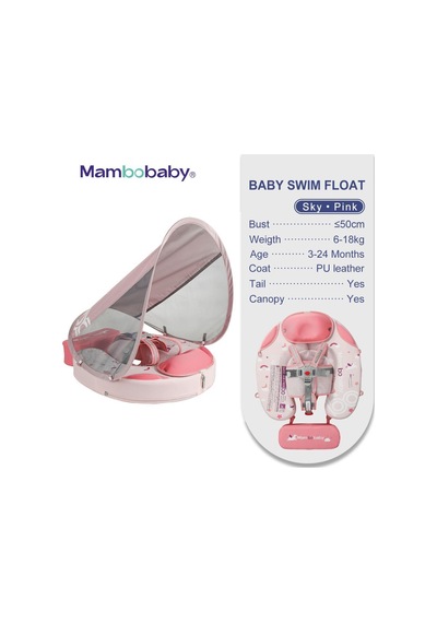 Mambobaby Yüzme Simidi - Unicorn, Katlanabilir, Emniyetli, Gölgelikli Ve Ayak Destekli