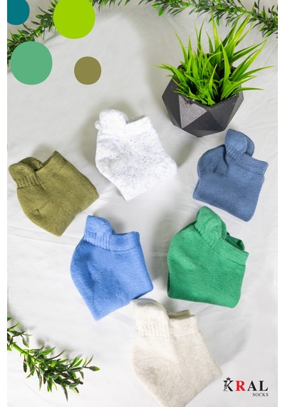 Kral Socks 5 Çift Kadın Yün Termal Kulak Detaylı Isı Emici Kışlık Çorap Renkli Karışık ASORTİ