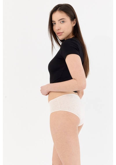 Air Krem Yüksek Bel Slip Külot Krem
