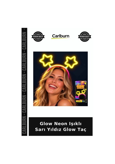 Özel Seri Glow Neon Işıklı Sarı Yıldız Glow Taç Etkinlik Aksesuarı Gösteri Süsü Parti Gereci +3