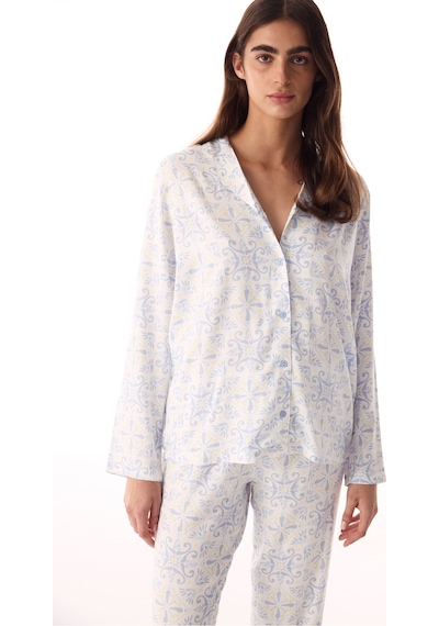 Penti Kırık Beyaz Relax Time Düğmeli Gömlek Pantolon Pijama Takımı