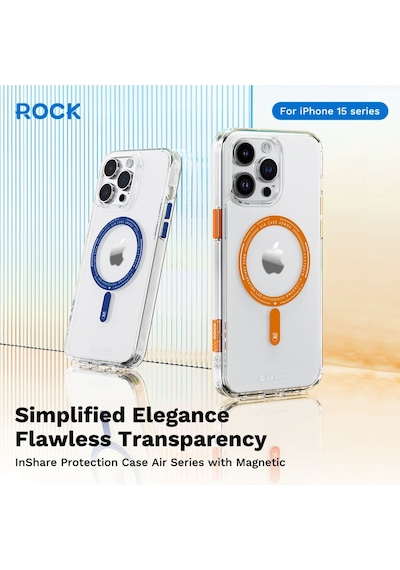 Rock Space Apple Uyumlu iPhone 15 Promax Kılıf Magsafe Inshare Serisi - Siyah Siyah
