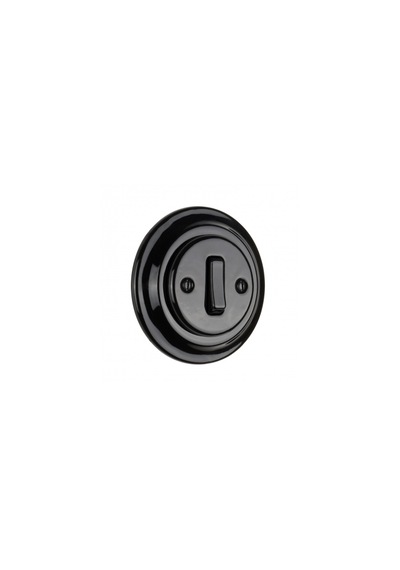 Porselen Yuvarlak Çerçeve 100 100 Mm 1 Gözlü, Sıva Altı-siyah