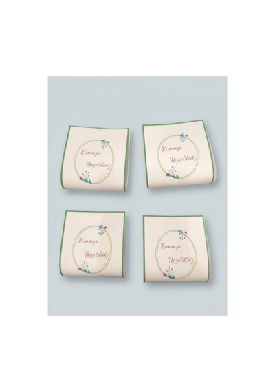 50 Adet Minimalist Çelenk Tasarımlı Kına Hediyeliği 6x6,5 Cm - 3-4 Gr Hijyenik Paketli Dağıtmalık Kına
