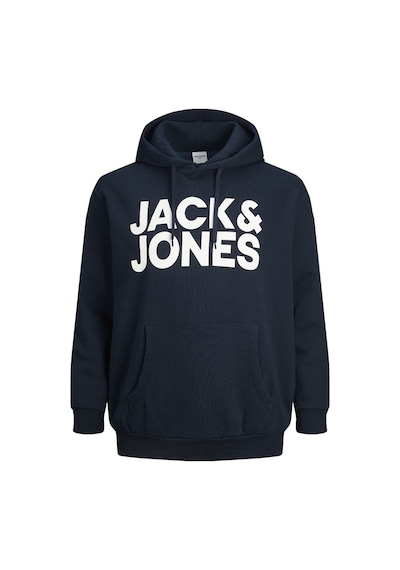 Jack & Jones Jack&Jones Kapüşonlu Büyük Beden Lacivert Erkek Sweatshirt 12163777 Lacivert