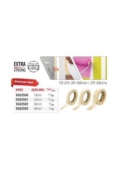 Sgs Maskeleme Bandı 48 Mmx25 Mt Sgs2503