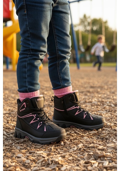Ayakmod Siyah Pembe Polarlı Kaymaz Kız Çocuk Outdoor Bot 2301 F Siyah-pembe