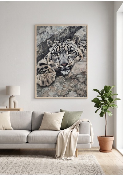 Doğal Ahşap Çerçeveli Kar Leoparı Ve Dağ Manzaralı Hayvan Temalı Duvar Tablosu Modern Dekorasyon Kabartma Görünümlüdür Bej Doğal Ahşap Çerçeveli Kar Leoparı Ve Dağ Manzaralı Hayvan Temalı Duvar Tablosu Modern Dekorasyon Kabartma Görünümlüdür Bej