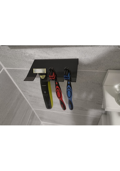 Çok Amaçlı Banyo Askı Aparatı 2 Adet Vida Dübel Dahil Paslanmaz Çelik Siyah