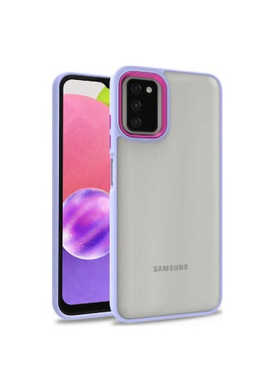 Zore Samsung Galaxy Uyumlu A03s Kılıf Omsy Flora Kapak - Lila