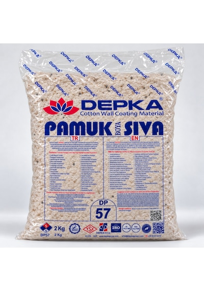 Depka Pamuk Sıva Dp57 2 Kg 7-8 M² İpek Sıva Alternatifi Isı Ve Ses Yalıtımlı Dekoratif Sıva