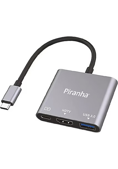Piranha 3395 3in1 Çevirici Adaptör Type-c To Hdmı, Usb 3.0, Type-c Mac Uyumlu 4k Yüksek Hızlı Adaptör