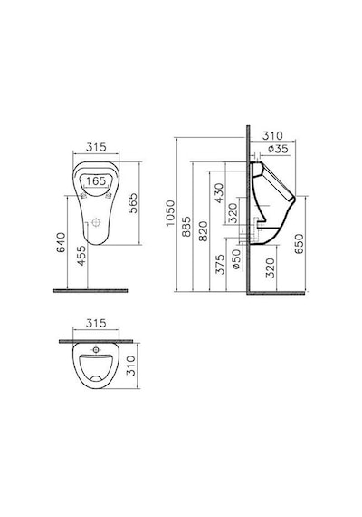 VitrA Arkitekt Beyaz Üstten Su Girişli Pisuvar 6202l003-0198
