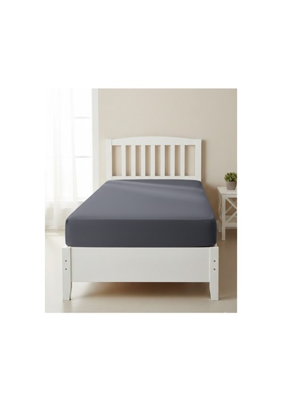 %100 Pamuk Tek Kişilik Lastikli Soft Renkli Çarşaf 100x200+30 Cm Gri - 798975743 Gri