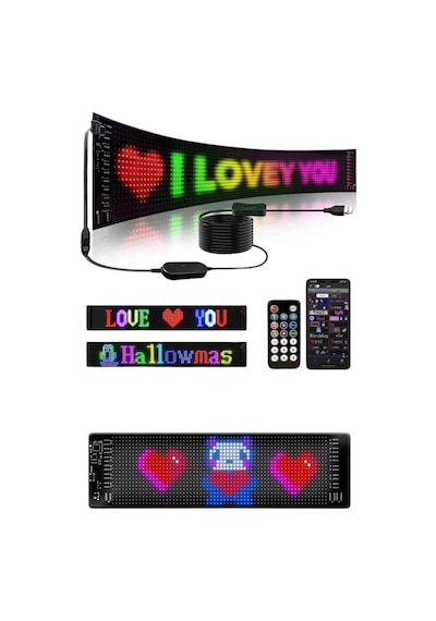 Matrix Led Cama Yapışan Telefon Kontrollü Panel Dijital Ekran Kumandalı Çok Renkli 28689544