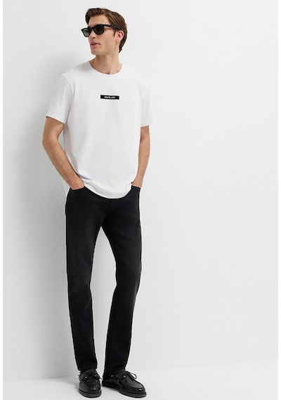 Mavi M0613528-620 Mavi Black Baskılı T-shirt Erkek Tişort Beyaz