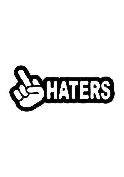 Haters Araba Sticker 17x17 Cm Siyah