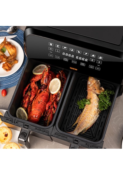 Uniwho D8 Dokunmatik Ekran 8 LT (4+4) Çift Hazneli Airfryer