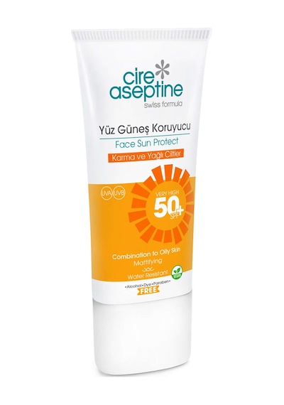 Cire Aseptine Karma ve Yağlı Ciltler İçin Koruyucu Yüz Güneş Kremi SPF50+ 50 ML