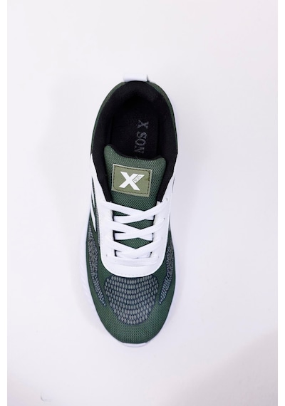 Dijital Baskılı Unisex Yeşil Sneaker - Beyaz Desenli Günlük Ayakkabı Yeşil-beyaz