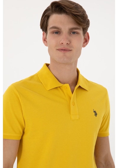 U.S. Polo Assn. Erkek Slim Fit Polo Yaka Sarı Basic Tişört 50297984-VR094