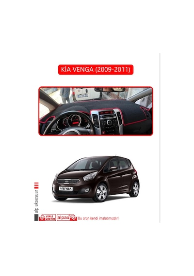 Kia Venga 2009-2011torpido Koruma Halısı Kırmızı Kenar