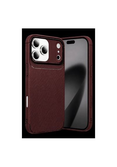Apple iPhone Uyumlu  17 Pro Max Auto Focus Karbon Kapak - Bordo